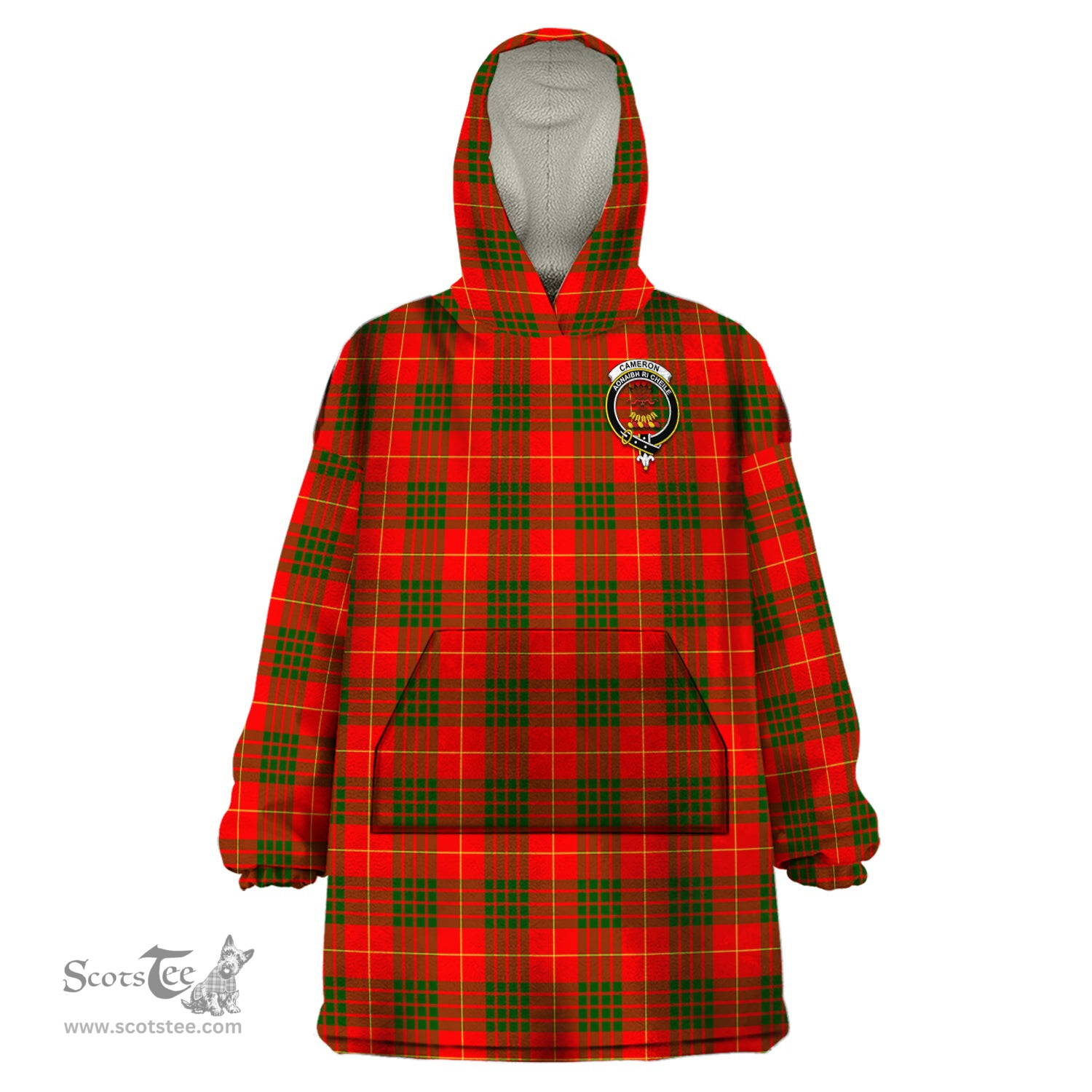Scottish Cameron Modern Clan Family Crest Tartan Snuggie Hoodie Plaid Wearable Blanket Hoodie