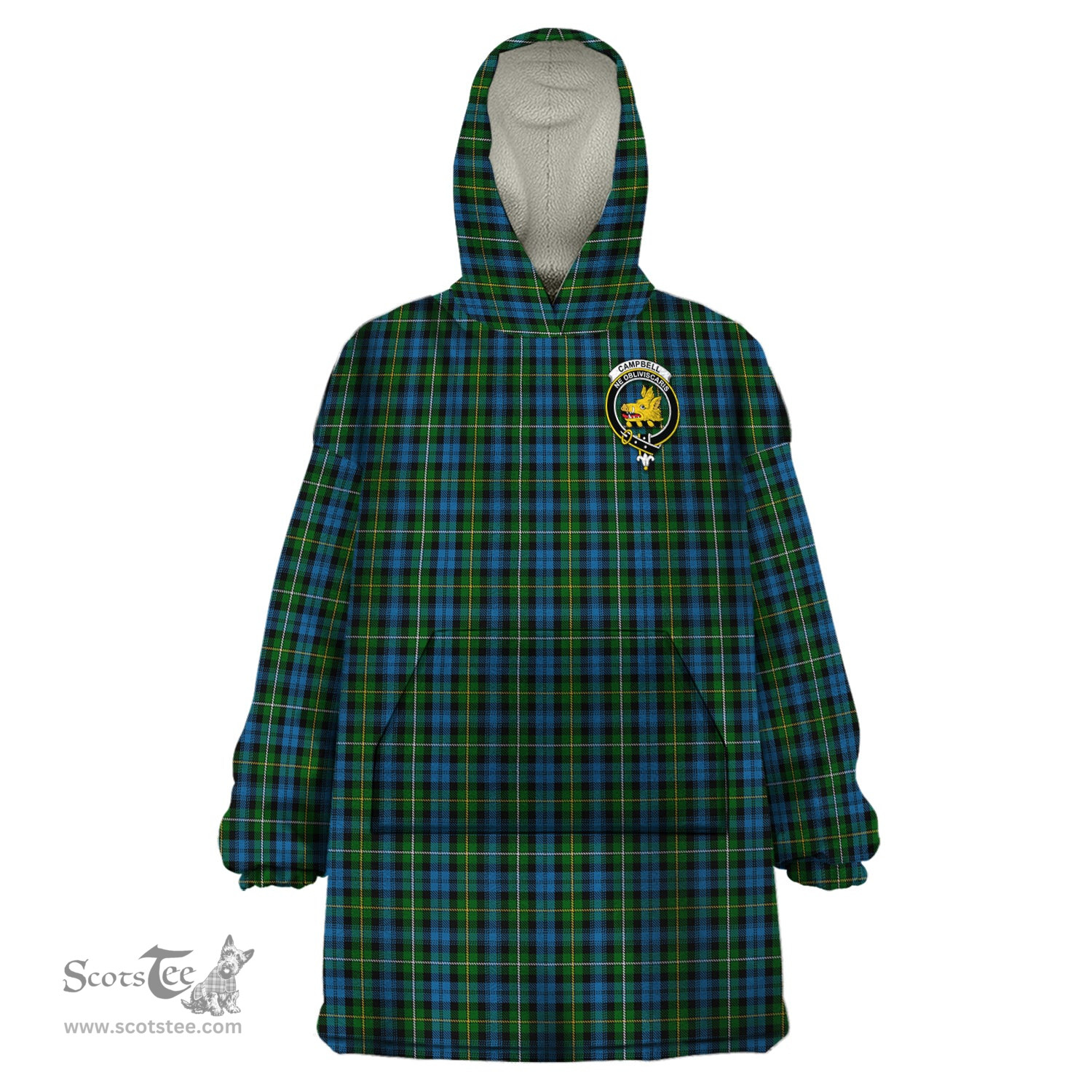Scottish Campbell of Argyll #02 Clan Family Crest Tartan Snuggie Hoodie Plaid Wearable Blanket Hoodie