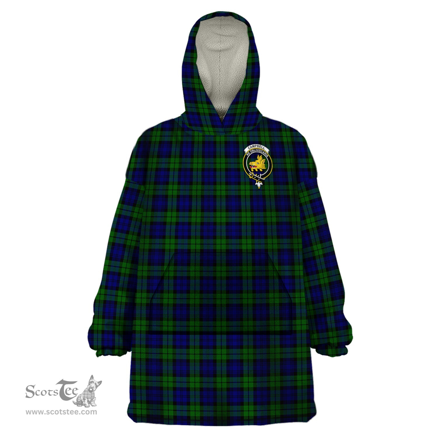 Scottish Campbell Modern Clan Family Crest Tartan Snuggie Hoodie Plaid Wearable Blanket Hoodie