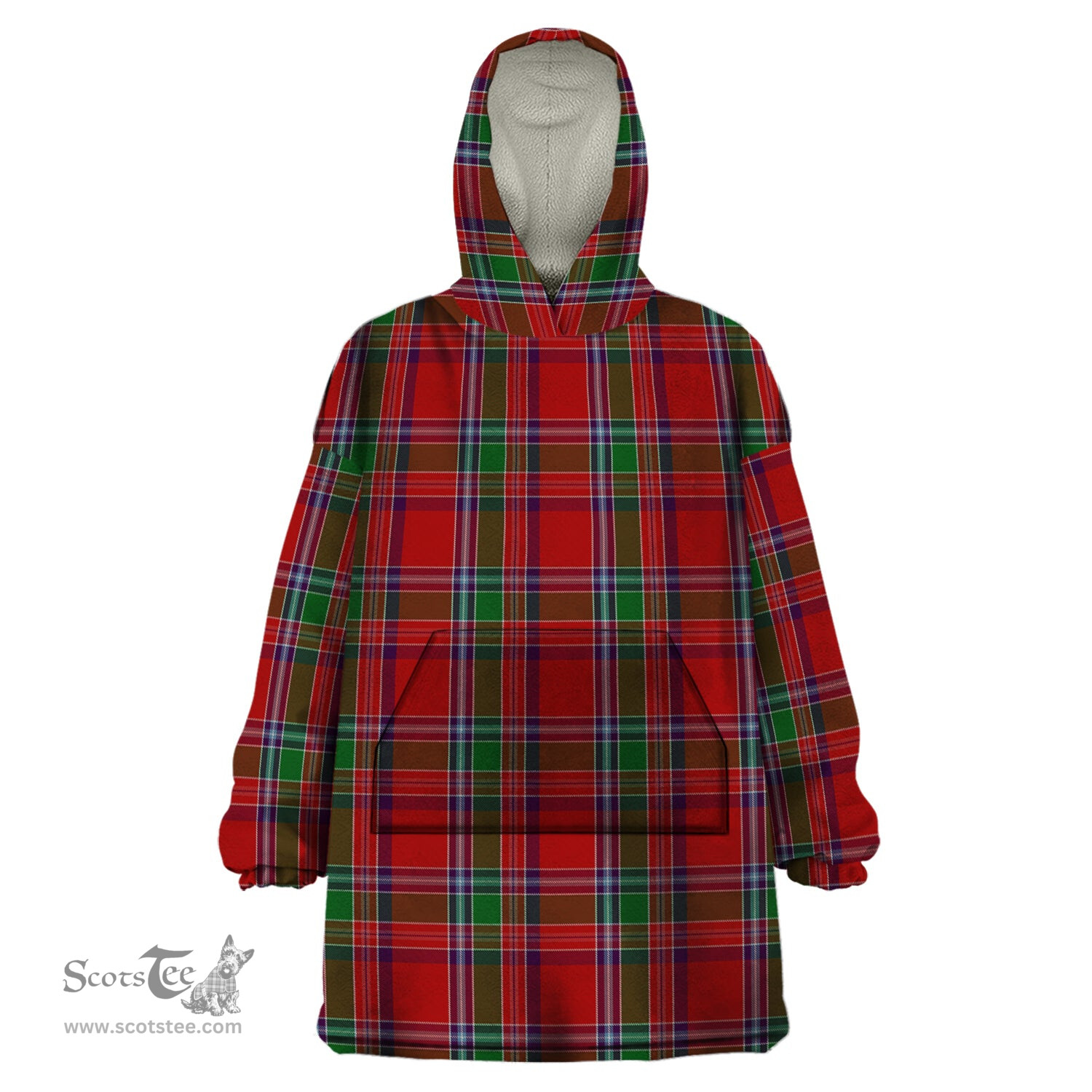 Scottish Birral Burrell Clan Tartan Snuggie Hoodie Plaid Wearable Blanket Hoodie