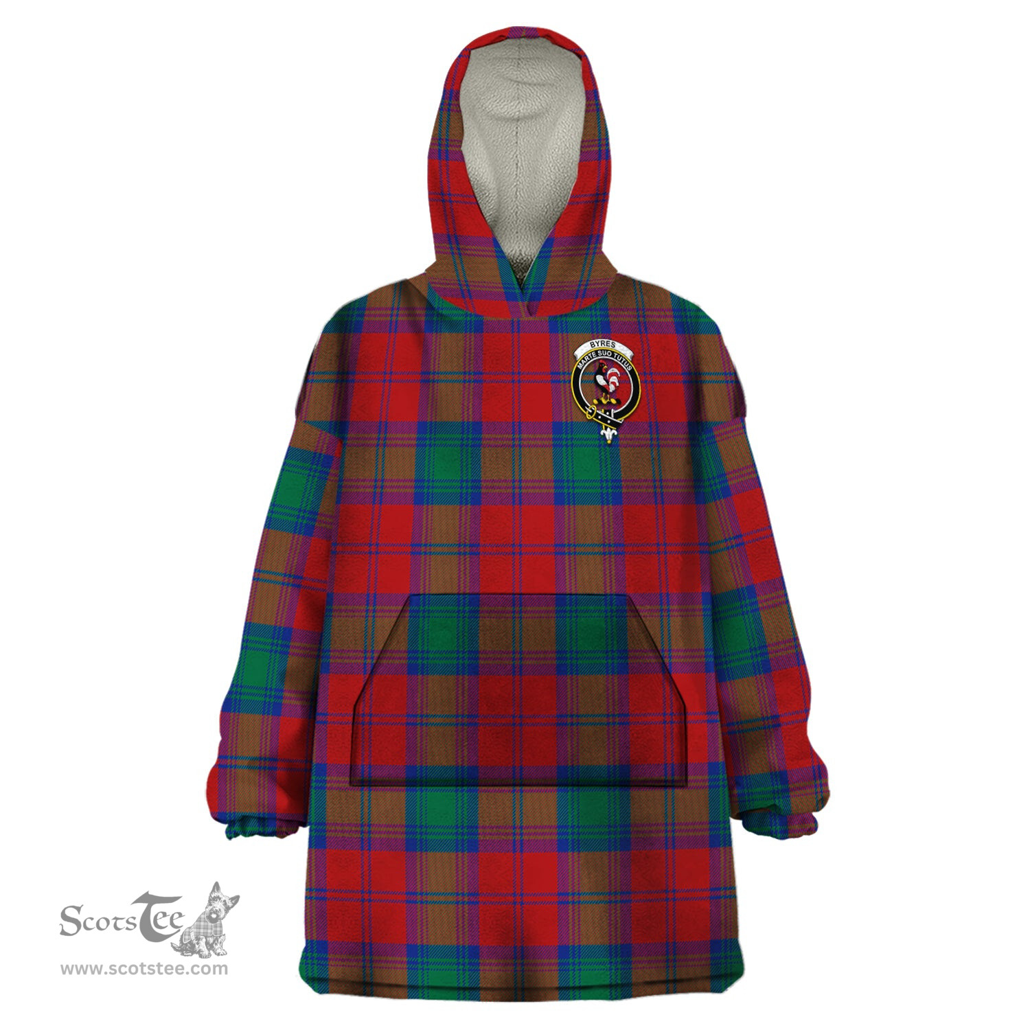 Scottish Byres (Byses) Clan Family Crest Tartan Snuggie Hoodie Plaid Wearable Blanket Hoodie