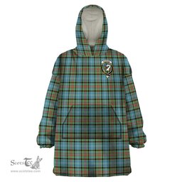Scottish Brisbane modern Clan Family Crest Tartan Snuggie Hoodie Plaid Wearable Blanket Hoodie