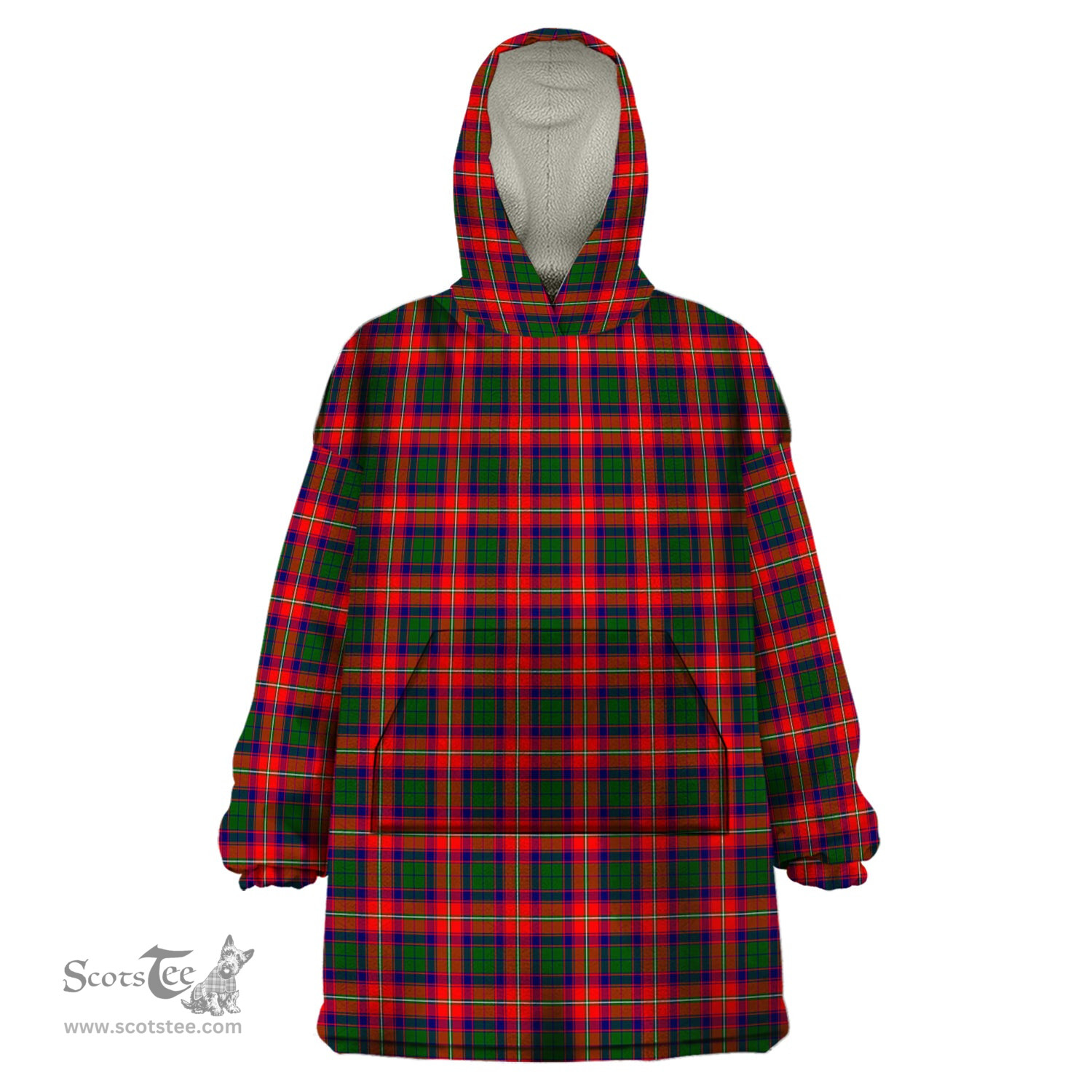 Scottish Charteris Clan Tartan Snuggie Hoodie Plaid Wearable Blanket Hoodie