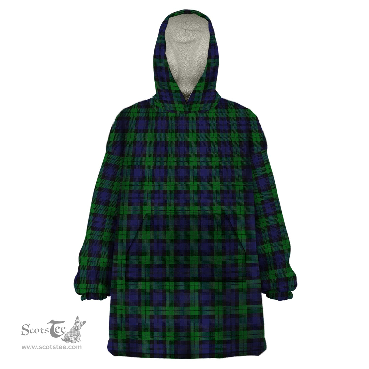 Scottish Black Watch of Canada Clan Tartan Snuggie Hoodie Plaid Wearable Blanket Hoodie