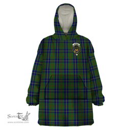 Scottish Cameron of Lochiel Hunting Clan Family Crest Tartan Snuggie Hoodie Plaid Wearable Blanket Hoodie