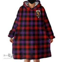 Scottish Broun Modern Clan Family Crest Tartan Snuggie Hoodie Plaid Wearable Blanket Hoodie
