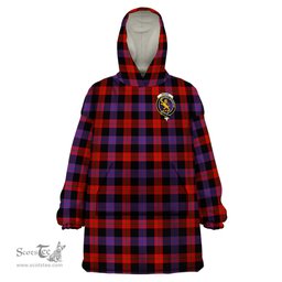 Scottish Broun Modern Clan Family Crest Tartan Snuggie Hoodie Plaid Wearable Blanket Hoodie