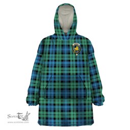 Scottish Campbell Ancient #01 Clan Family Crest Tartan Snuggie Hoodie Plaid Wearable Blanket Hoodie