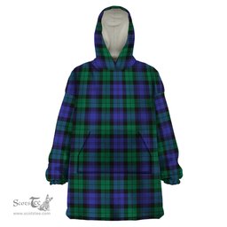 Scottish Black Watch Modern Clan Tartan Snuggie Hoodie Plaid Wearable Blanket Hoodie