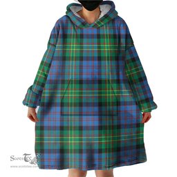Scottish Bowie Ancient Clan Tartan Snuggie Hoodie Plaid Wearable Blanket Hoodie
