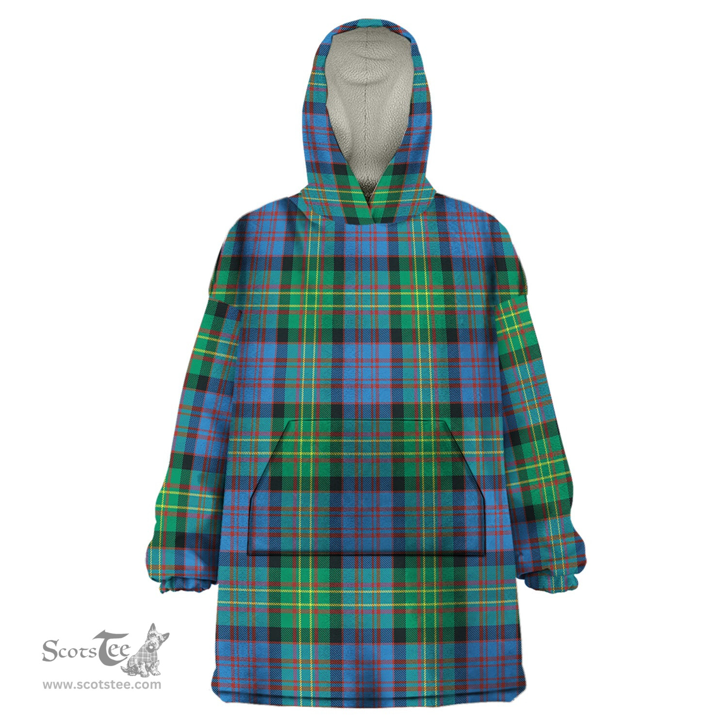 Scottish Bowie Ancient Clan Tartan Snuggie Hoodie Plaid Wearable Blanket Hoodie