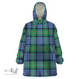 Scottish Bowie Ancient Clan Tartan Snuggie Hoodie Plaid Wearable Blanket Hoodie