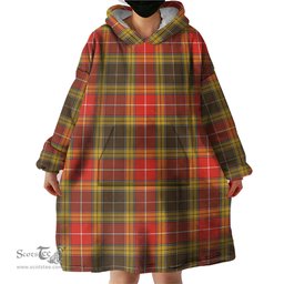Scottish Buchanan Old Set Weathered Clan Tartan Snuggie Hoodie Plaid Wearable Blanket Hoodie