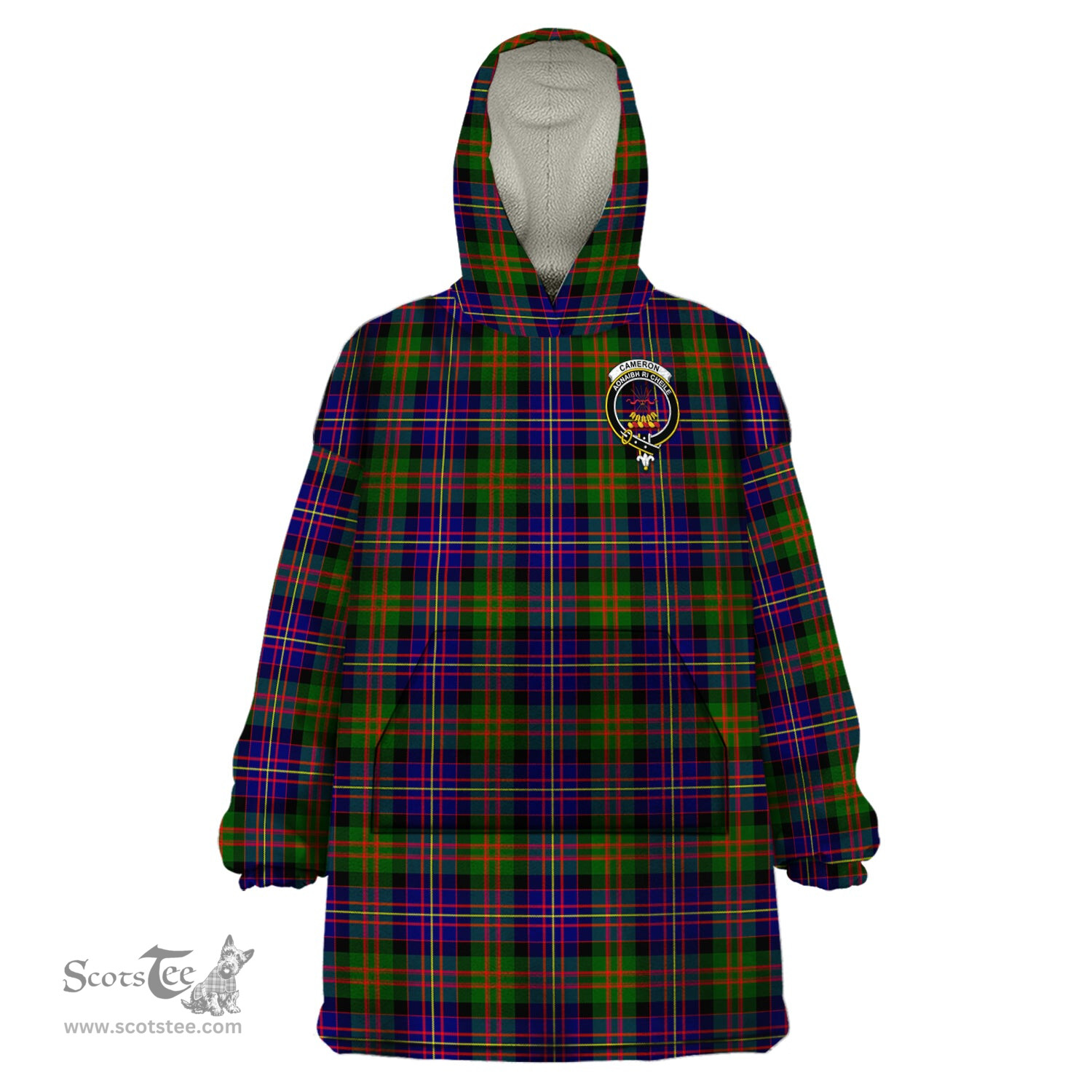 Scottish Cameron of Erracht Modern Clan Family Crest Tartan Snuggie Hoodie Plaid Wearable Blanket Hoodie