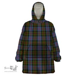 Scottish Bowie Black Clan Tartan Snuggie Hoodie Plaid Wearable Blanket Hoodie