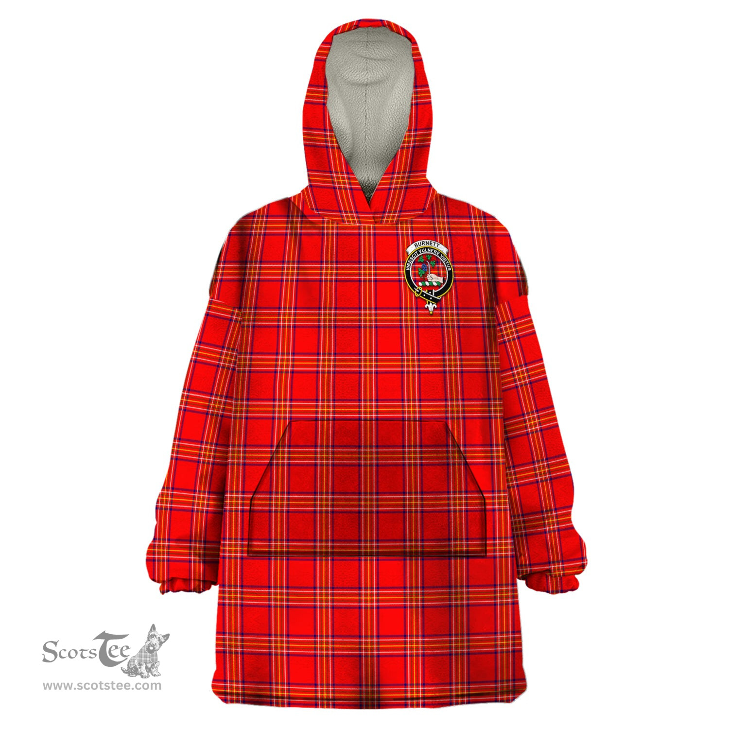 Scottish Burnett Modern Clan Family Crest Tartan Snuggie Hoodie Plaid Wearable Blanket Hoodie