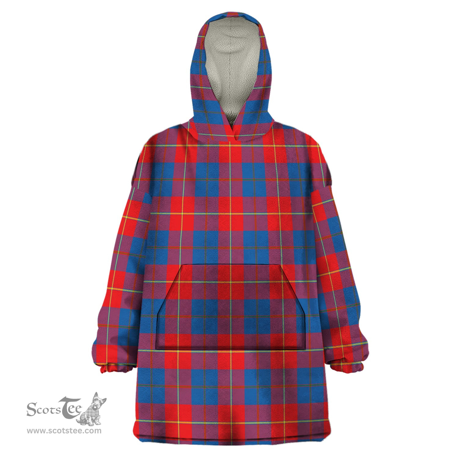 Scottish Blane Clan Tartan Snuggie Hoodie Plaid Wearable Blanket Hoodie