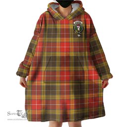 Scottish Buchanan Old Set Weathered Clan Family Crest Tartan Snuggie Hoodie Plaid Wearable Blanket Hoodie