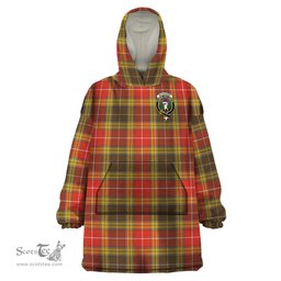 Scottish Buchanan Old Set Weathered Clan Family Crest Tartan Snuggie Hoodie Plaid Wearable Blanket Hoodie