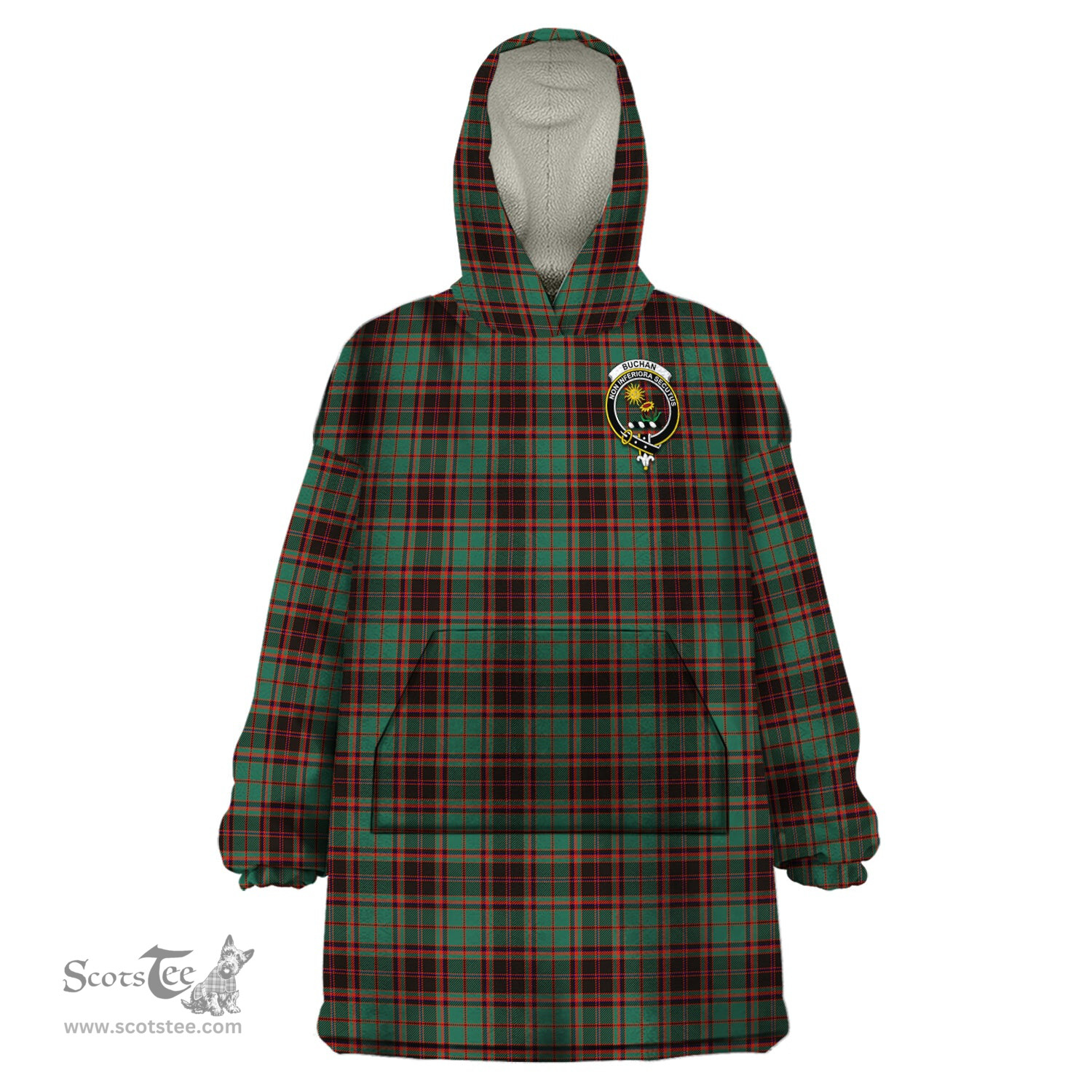 Scottish Buchan Ancient Clan Family Crest Tartan Snuggie Hoodie Plaid Wearable Blanket Hoodie