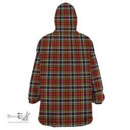 Scottish Buchanan Old Dress Clan Tartan Snuggie Hoodie Plaid Wearable Blanket Hoodie