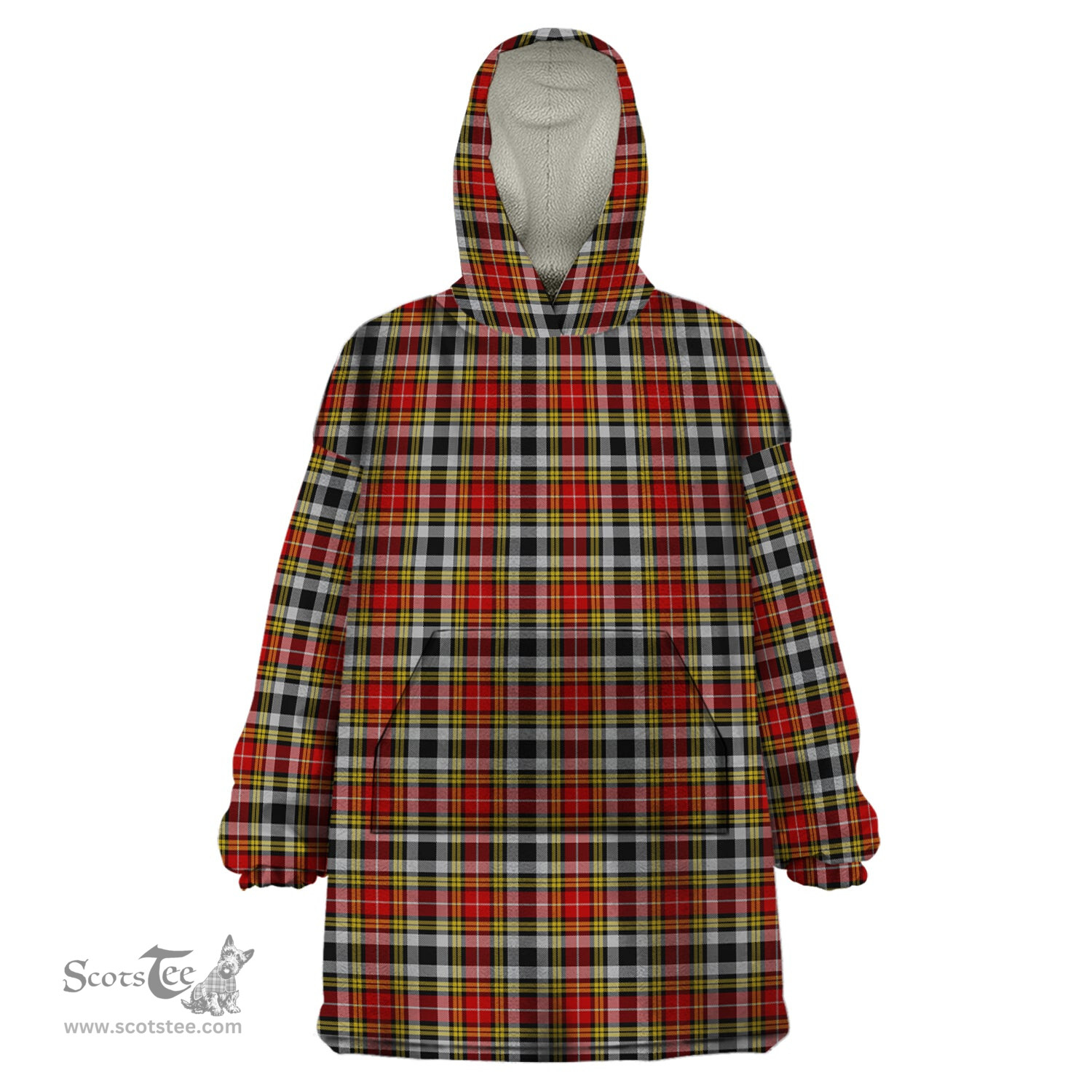 Scottish Buchanan Old Dress Clan Tartan Snuggie Hoodie Plaid Wearable Blanket Hoodie