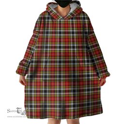 Scottish Buchanan Old Dress Clan Tartan Snuggie Hoodie Plaid Wearable Blanket Hoodie