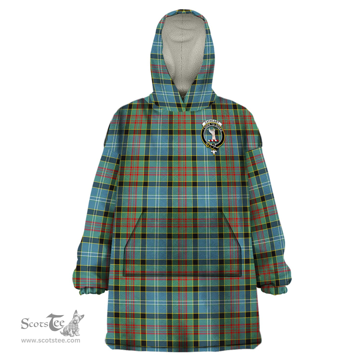 Scottish Cathcart Clan Family Crest Tartan Snuggie Hoodie Plaid Wearable Blanket Hoodie