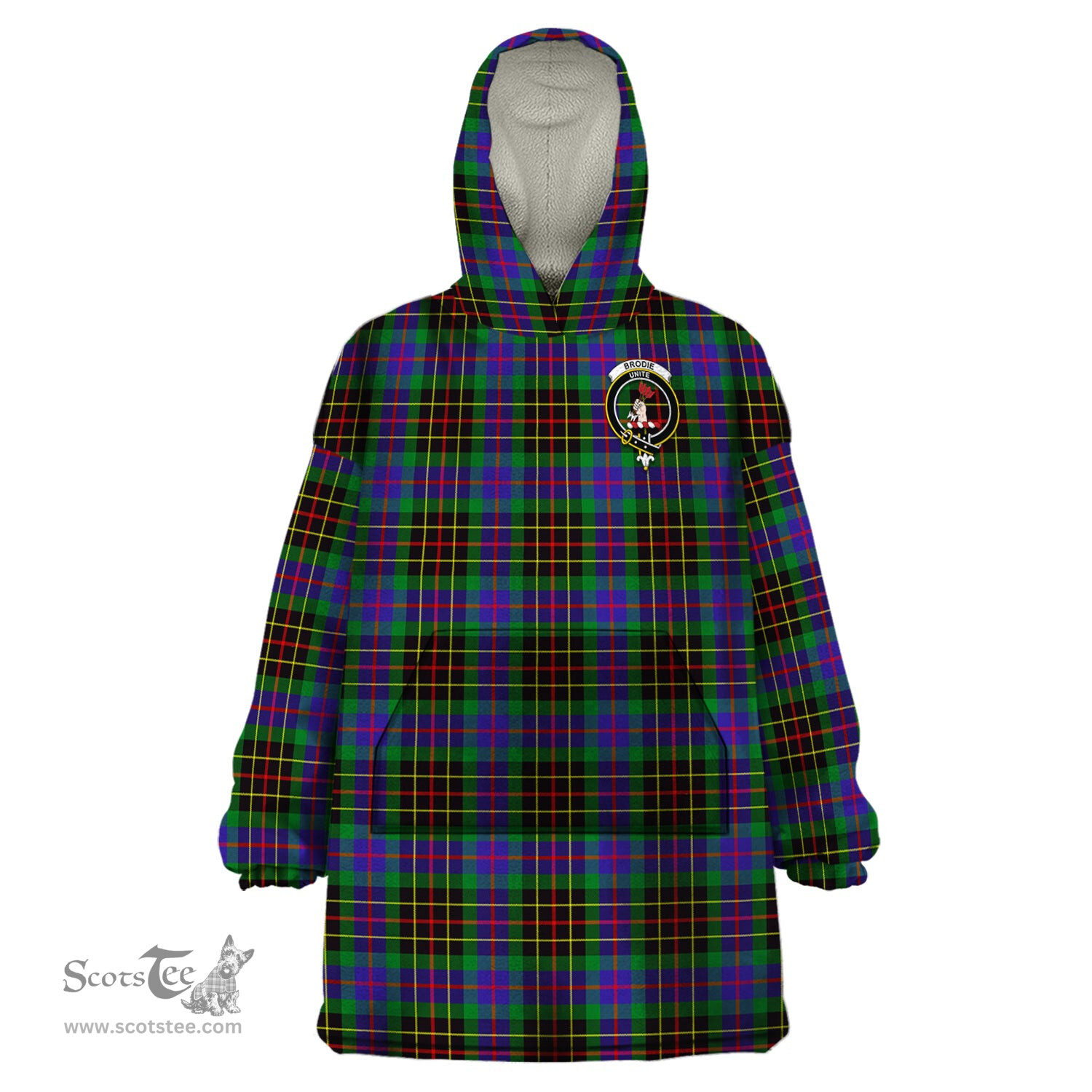 Scottish Brodie Hunting Modern Clan Family Crest Tartan Snuggie Hoodie Plaid Wearable Blanket Hoodie