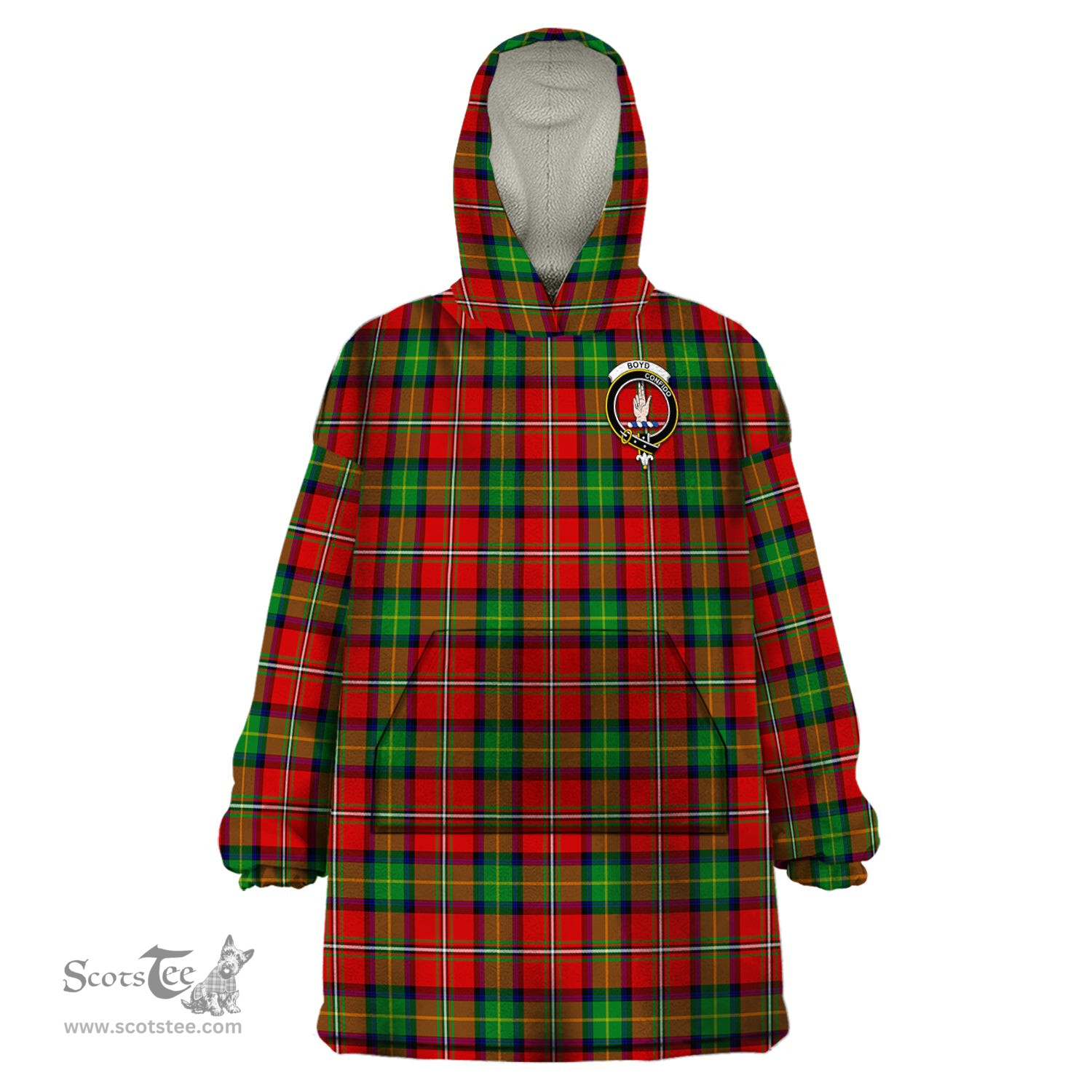 Scottish Boyd Modern Clan Family Crest Tartan Snuggie Hoodie Plaid Wearable Blanket Hoodie