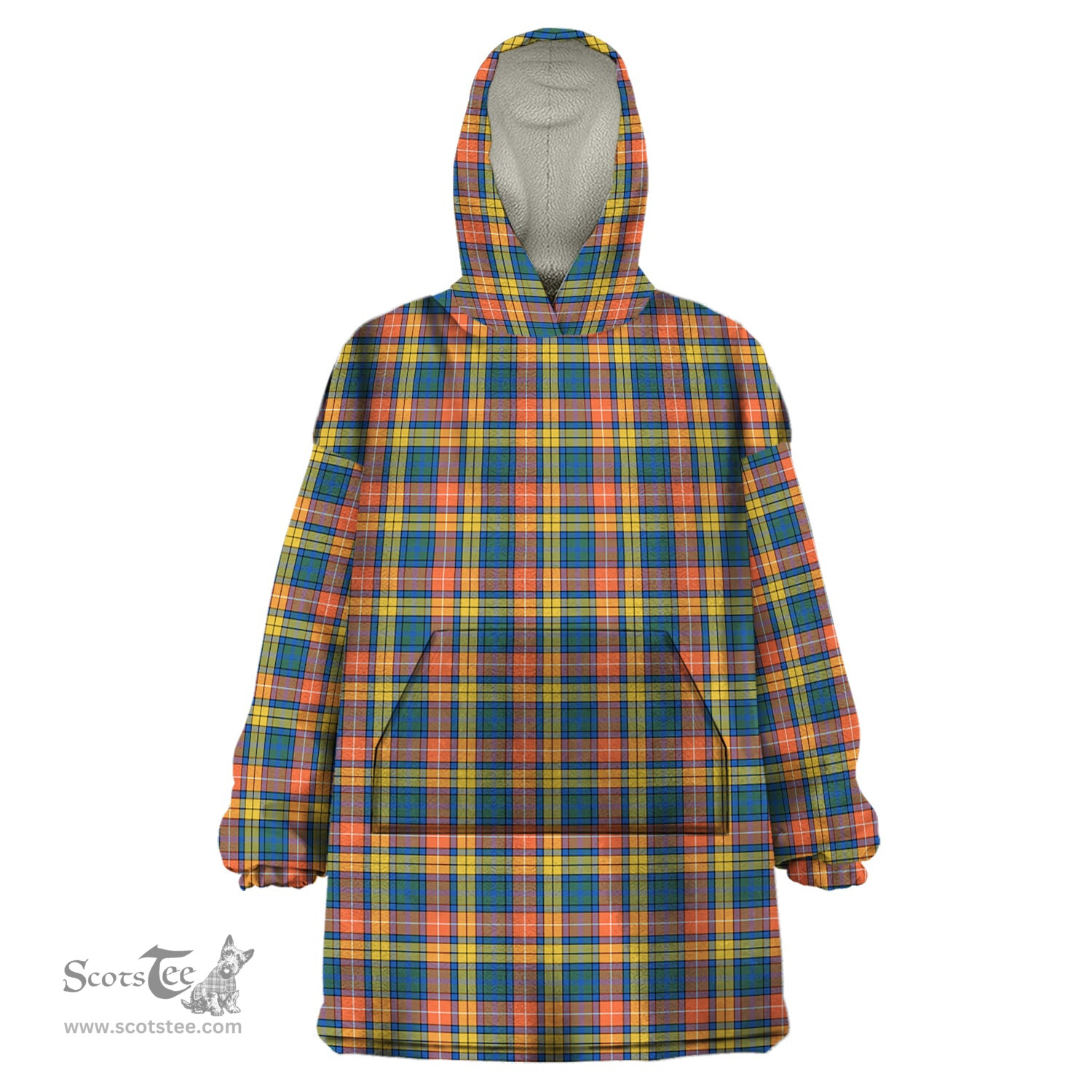 Scottish Buchanan Ancient Clan Tartan Snuggie Hoodie Plaid Wearable Blanket Hoodie