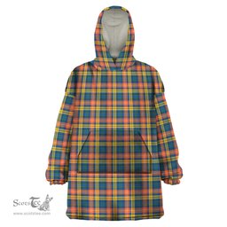 Scottish Buchanan Ancient Clan Tartan Snuggie Hoodie Plaid Wearable Blanket Hoodie