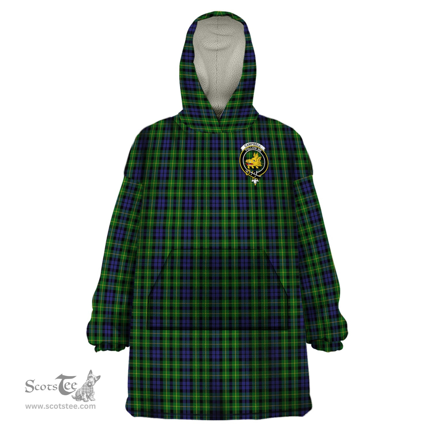 Scottish Campbell of Breadalbane Clan Family Crest Tartan Snuggie Hoodie Plaid Wearable Blanket Hoodie