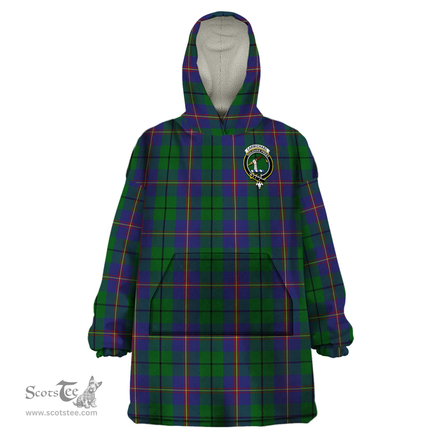 Scottish Carmichael Clan Family Crest Tartan Snuggie Hoodie Plaid Wearable Blanket Hoodie