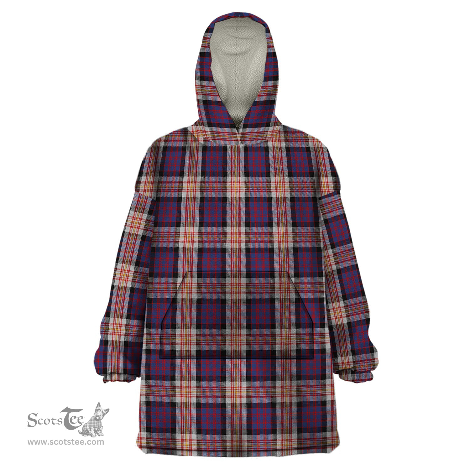 Scottish Carnegie Clan Tartan Snuggie Hoodie Plaid Wearable Blanket Hoodie