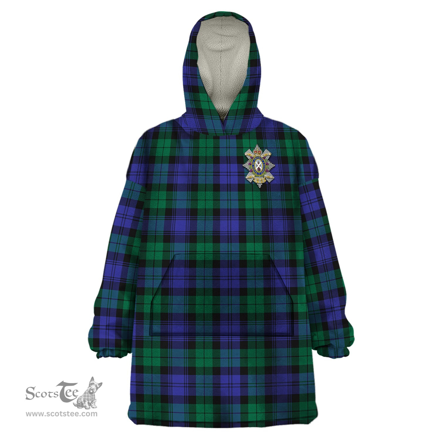 Scottish Black Watch Modern of Canada Clan Family Crest Tartan Snuggie Hoodie Plaid Wearable Blanket Hoodie