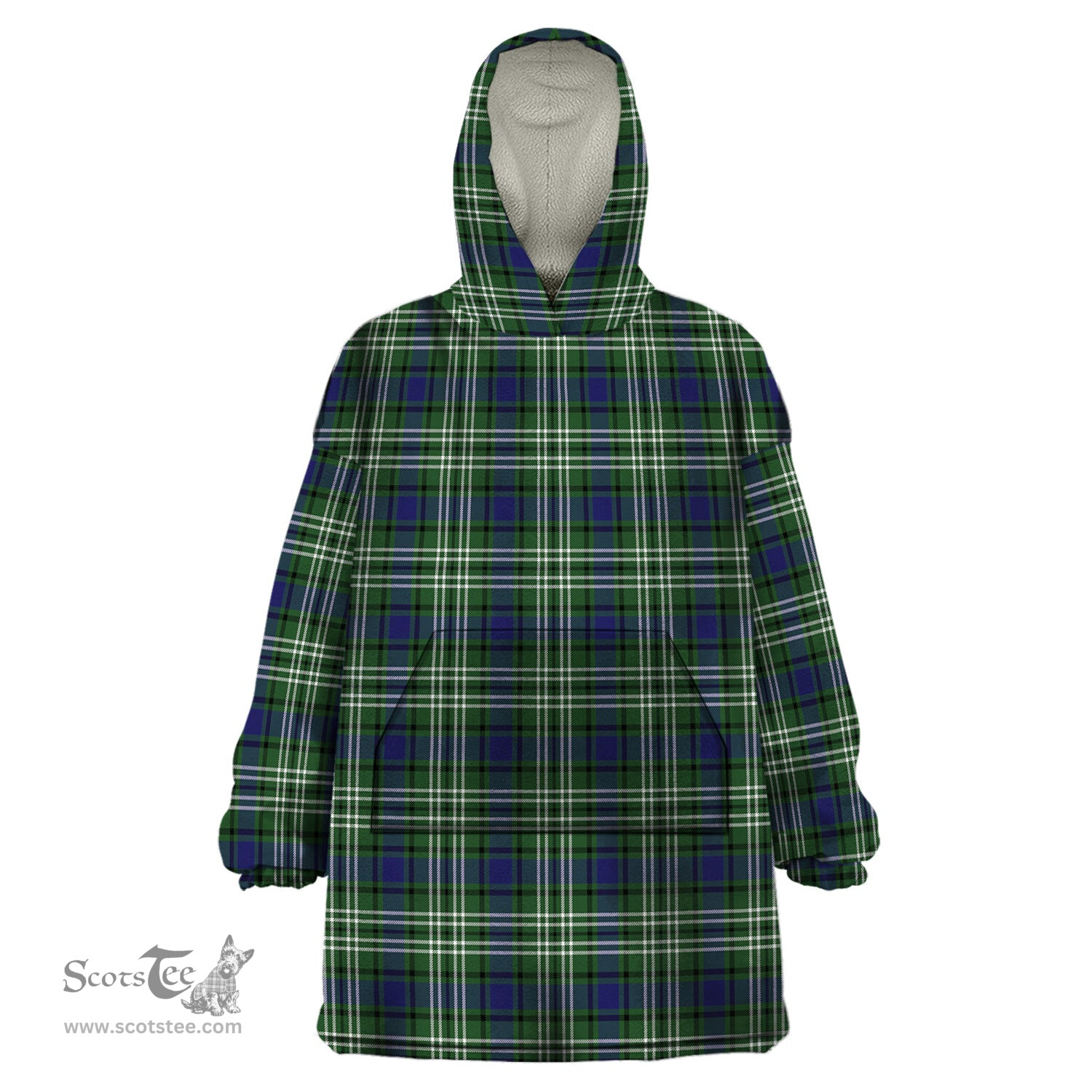 Scottish Blyth Clan Tartan Snuggie Hoodie Plaid Wearable Blanket Hoodie