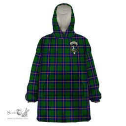 Scottish Carmichael Modern Clan Family Crest Tartan Snuggie Hoodie Plaid Wearable Blanket Hoodie