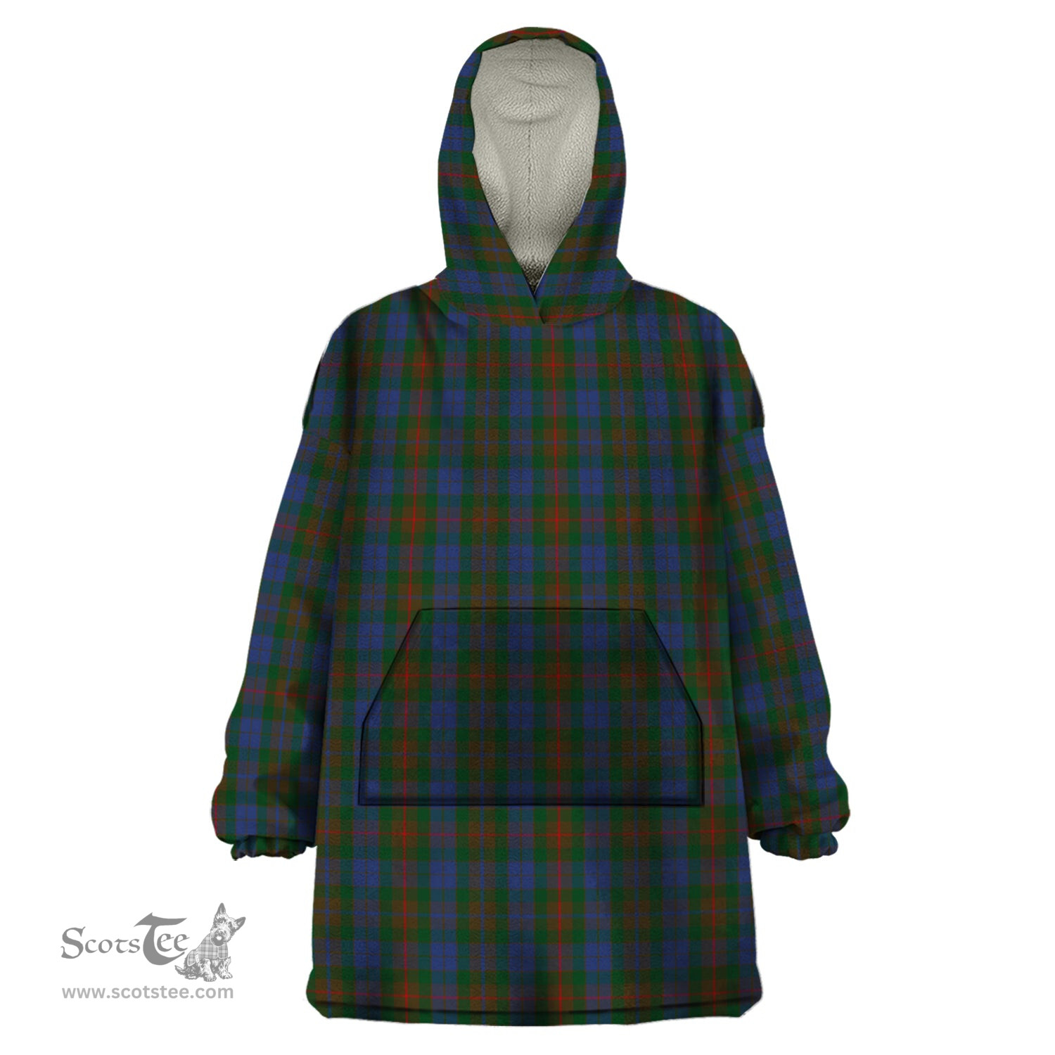 Scottish Buchanan Hunting Clan Tartan Snuggie Hoodie Plaid Wearable Blanket Hoodie