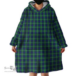 Scottish Douglas Clan Tartan Snuggie Hoodie Plaid Wearable Blanket Hoodie