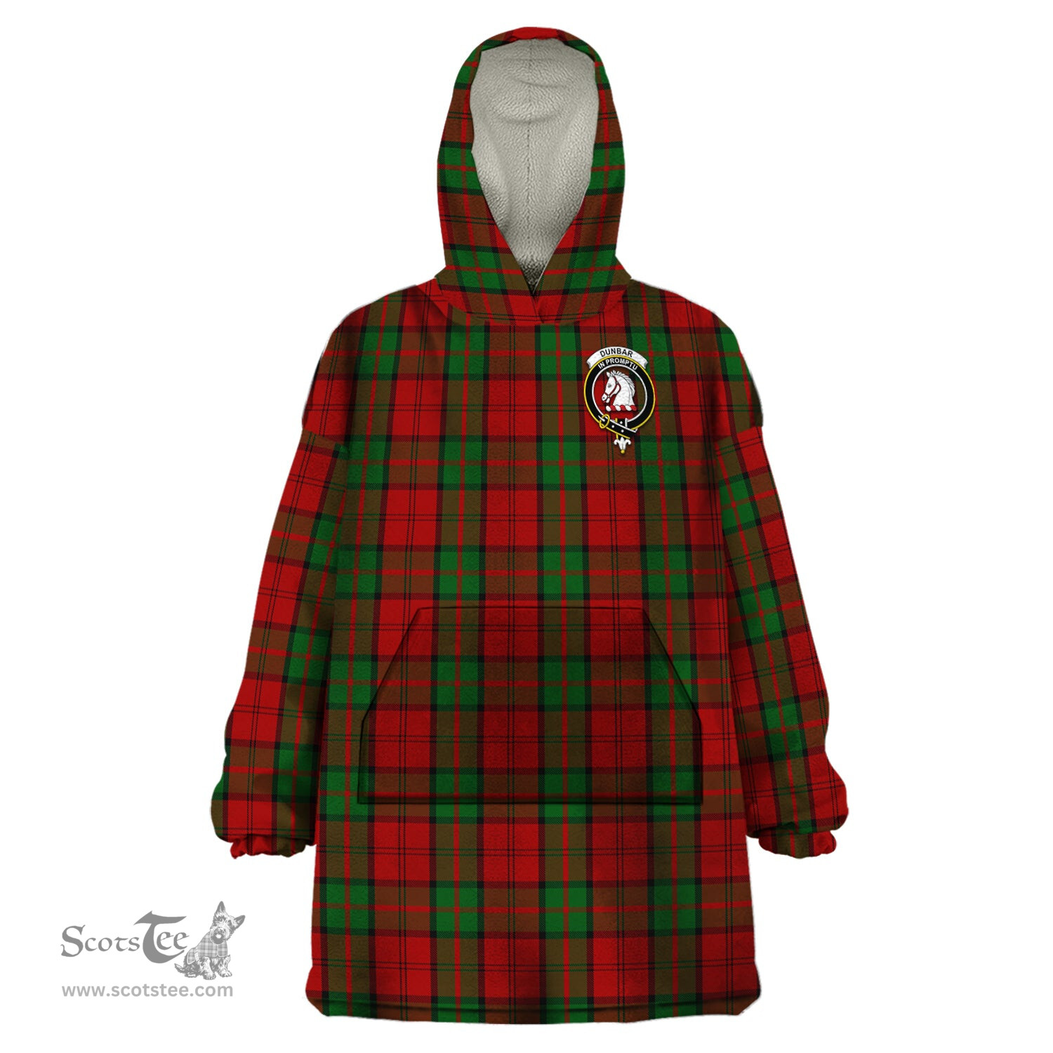 Scottish Dunbar Clan Family Crest Tartan Snuggie Hoodie Plaid Wearable Blanket Hoodie