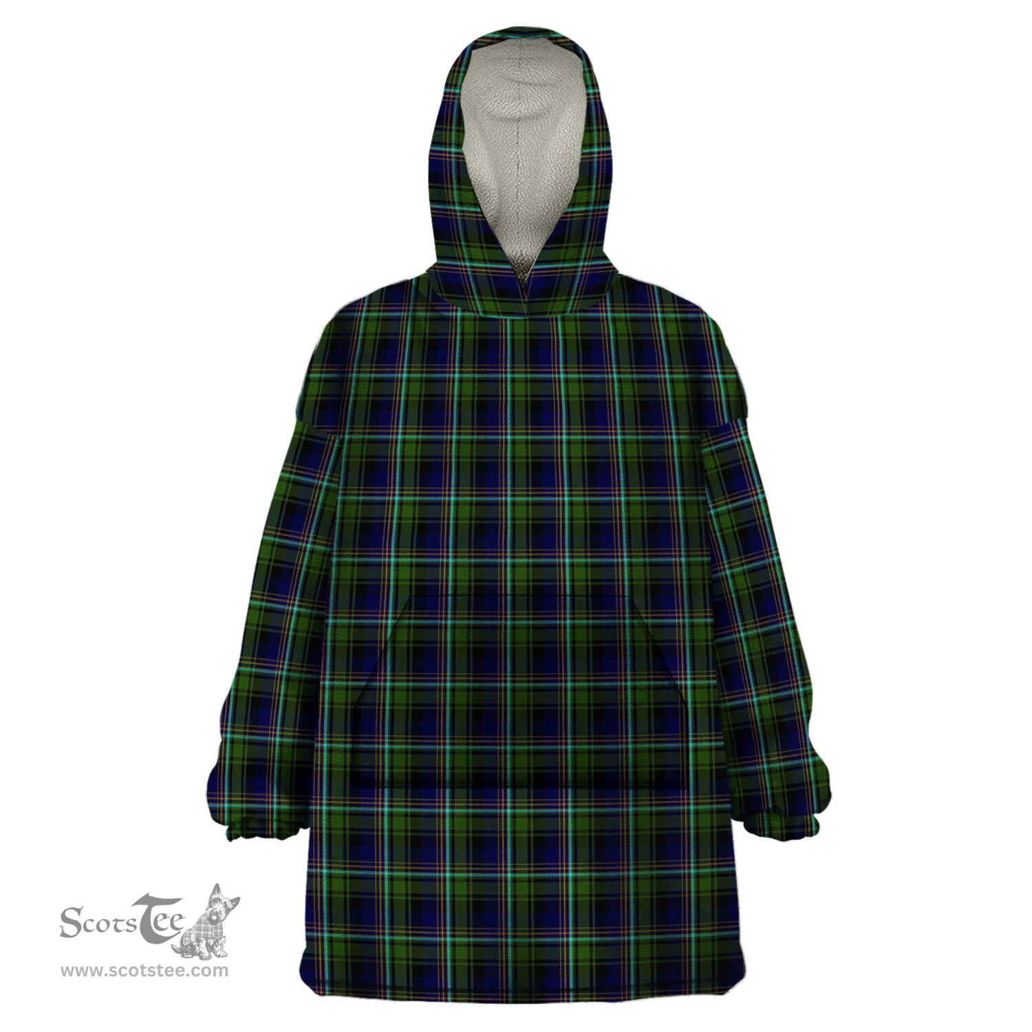 Scottish Clerke of Ulva Clan Tartan Snuggie Hoodie Plaid Wearable Blanket Hoodie