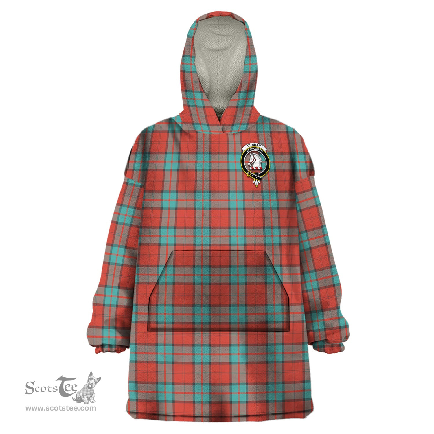 Scottish Dunbar Ancient Clan Family Crest Tartan Snuggie Hoodie Plaid Wearable Blanket Hoodie
