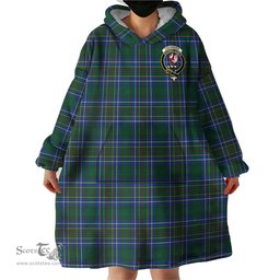 Scottish Cockburn Ancient Clan Family Crest Tartan Snuggie Hoodie Plaid Wearable Blanket Hoodie