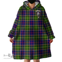 Scottish Dalrymple Clan Family Crest Tartan Snuggie Hoodie Plaid Wearable Blanket Hoodie