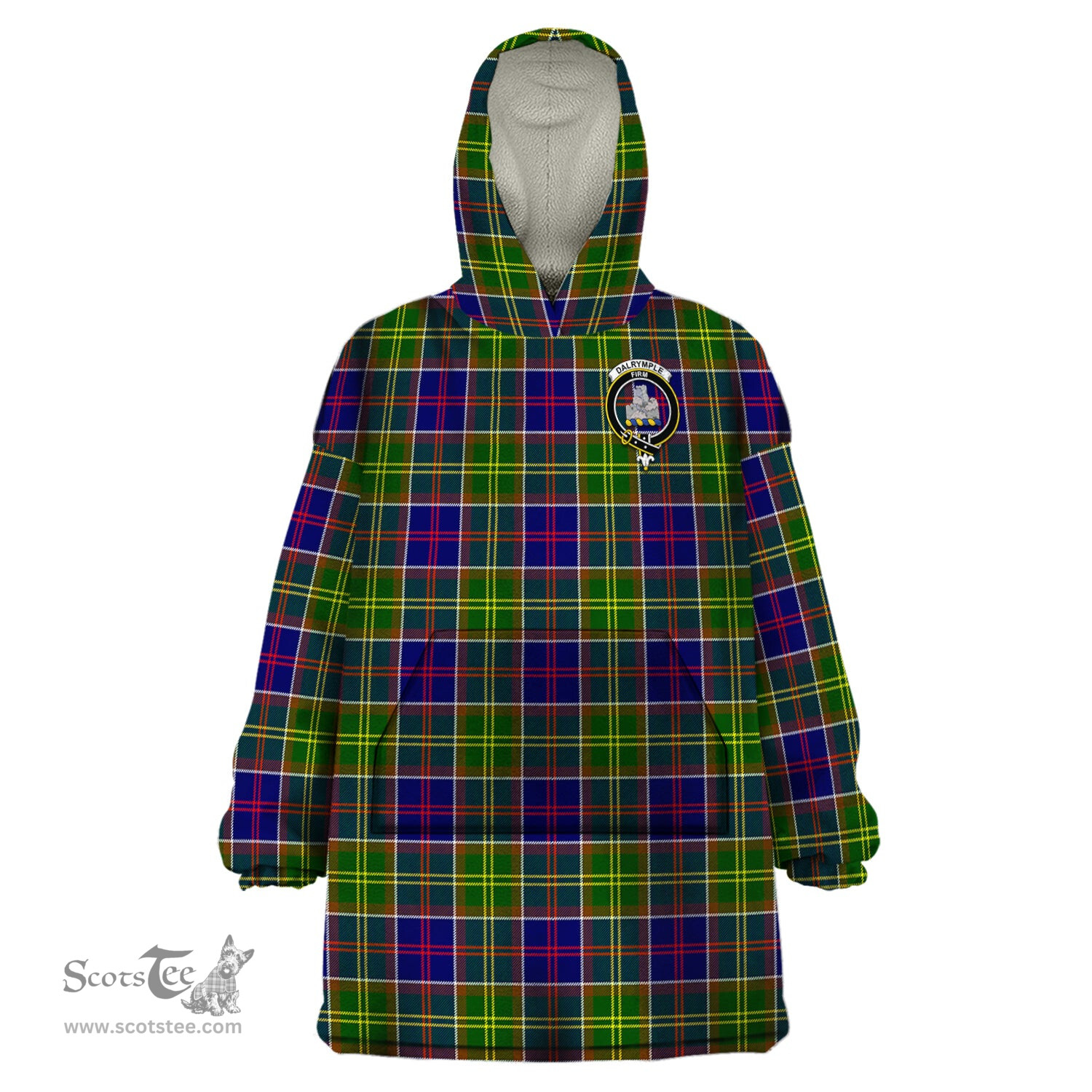 Scottish Dalrymple Clan Family Crest Tartan Snuggie Hoodie Plaid Wearable Blanket Hoodie