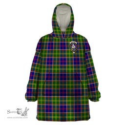 Scottish Dalrymple Clan Family Crest Tartan Snuggie Hoodie Plaid Wearable Blanket Hoodie