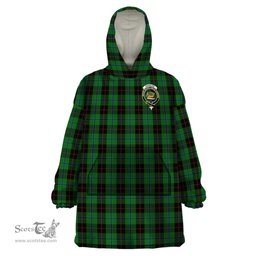 Scottish Douglas Black Clan Family Crest Tartan Snuggie Hoodie Plaid Wearable Blanket Hoodie