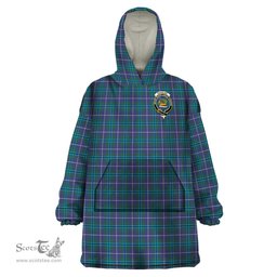 Scottish Douglas Modern Clan Family Crest Tartan Snuggie Hoodie Plaid Wearable Blanket Hoodie