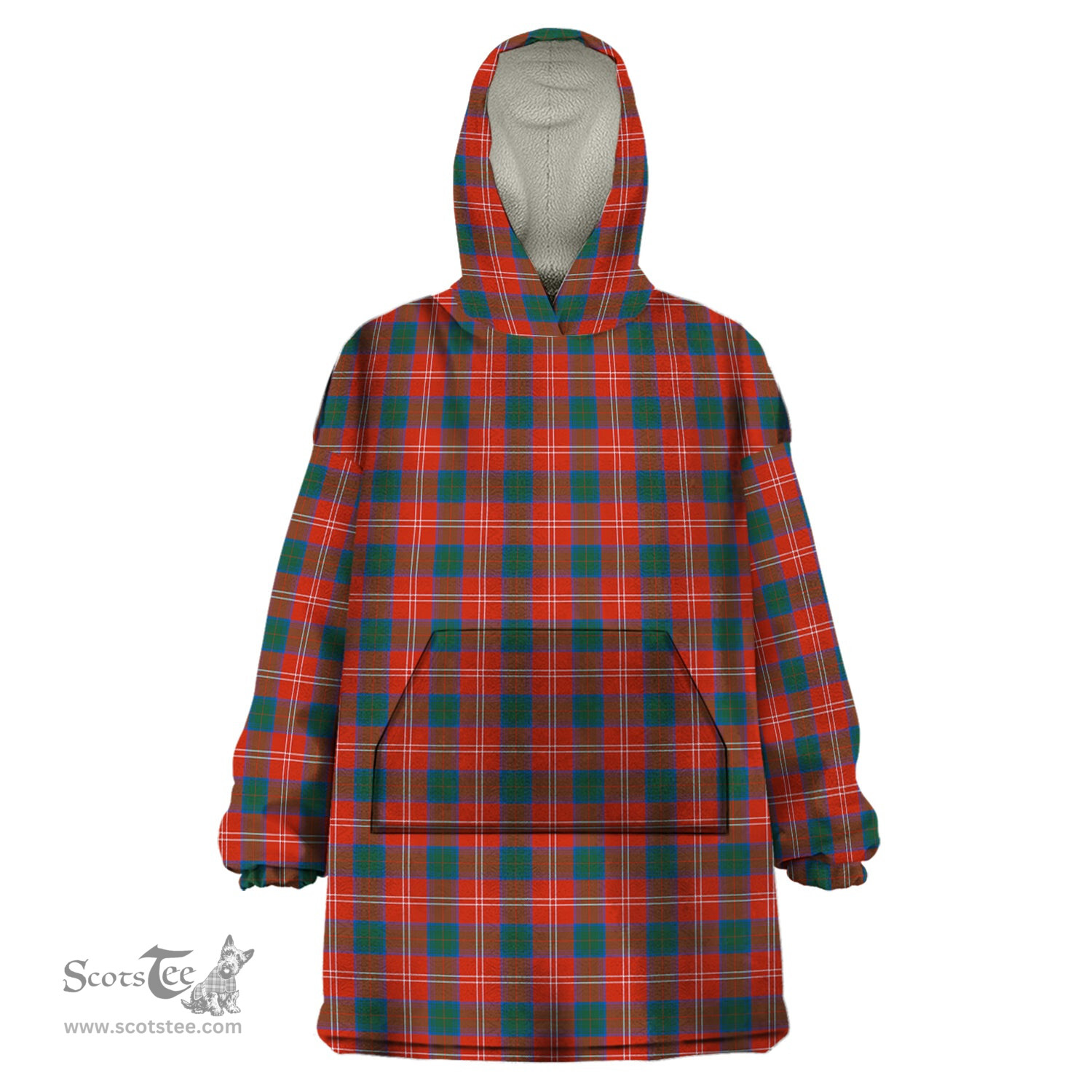 Scottish Chisholm Ancient Clan Tartan Snuggie Hoodie Plaid Wearable Blanket Hoodie